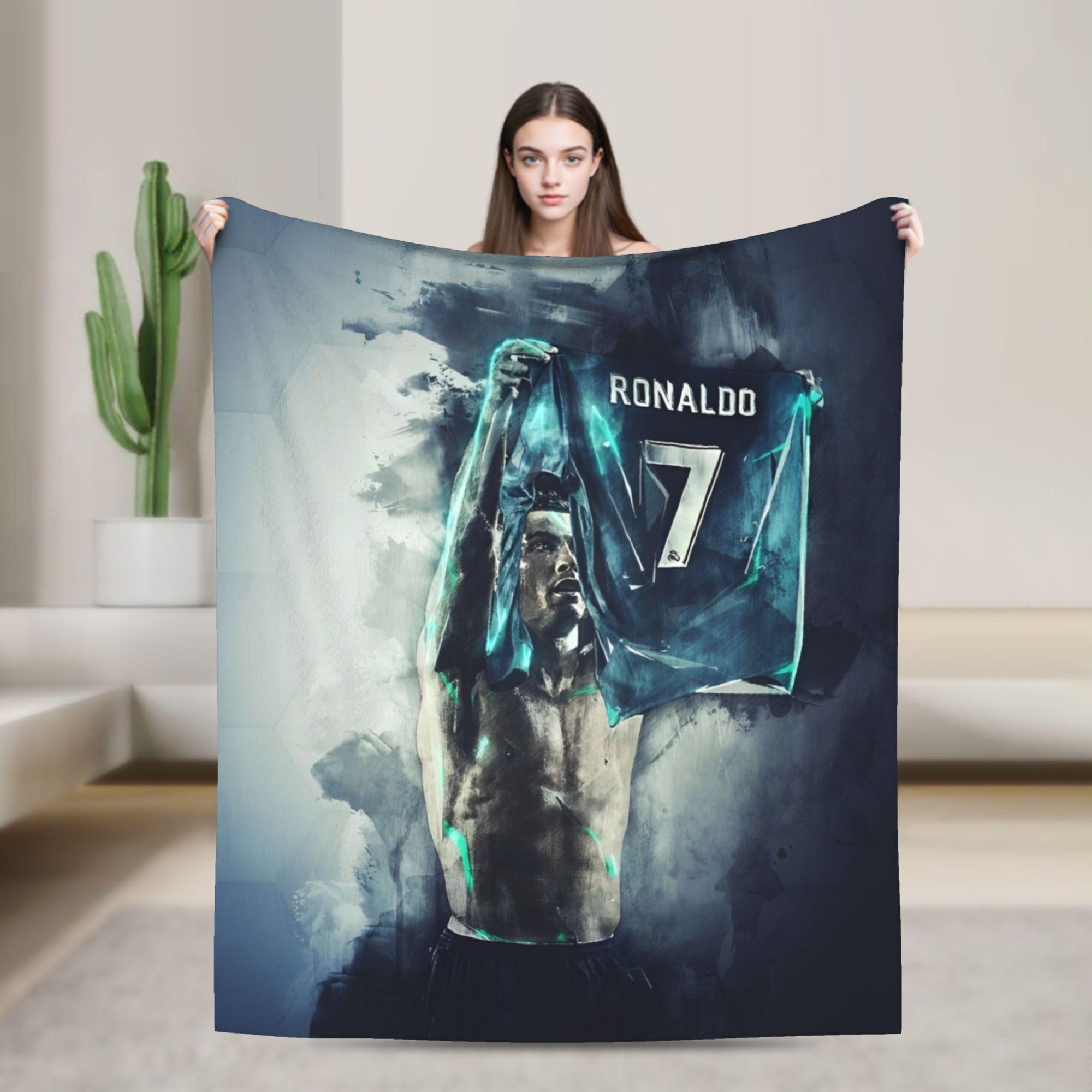 

Ronaldos Football CR7 Flannel Blanket Soccer Fashion Throw Blanket for Home 200x150cm Bedspread 80x60in