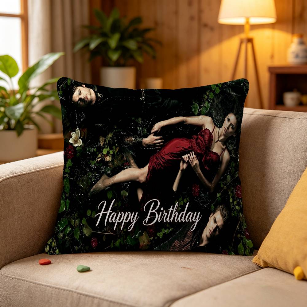 The Vampireing Diaries Theme Birthday Maple Design Cushion Cover Harvest decor Holiday Decorati Pillow Cover