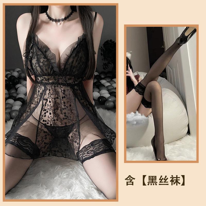 Sexy Lingerie Hot Suspender Nightdress Temptation Free Princess One-piece Hollow Short Pajamas
