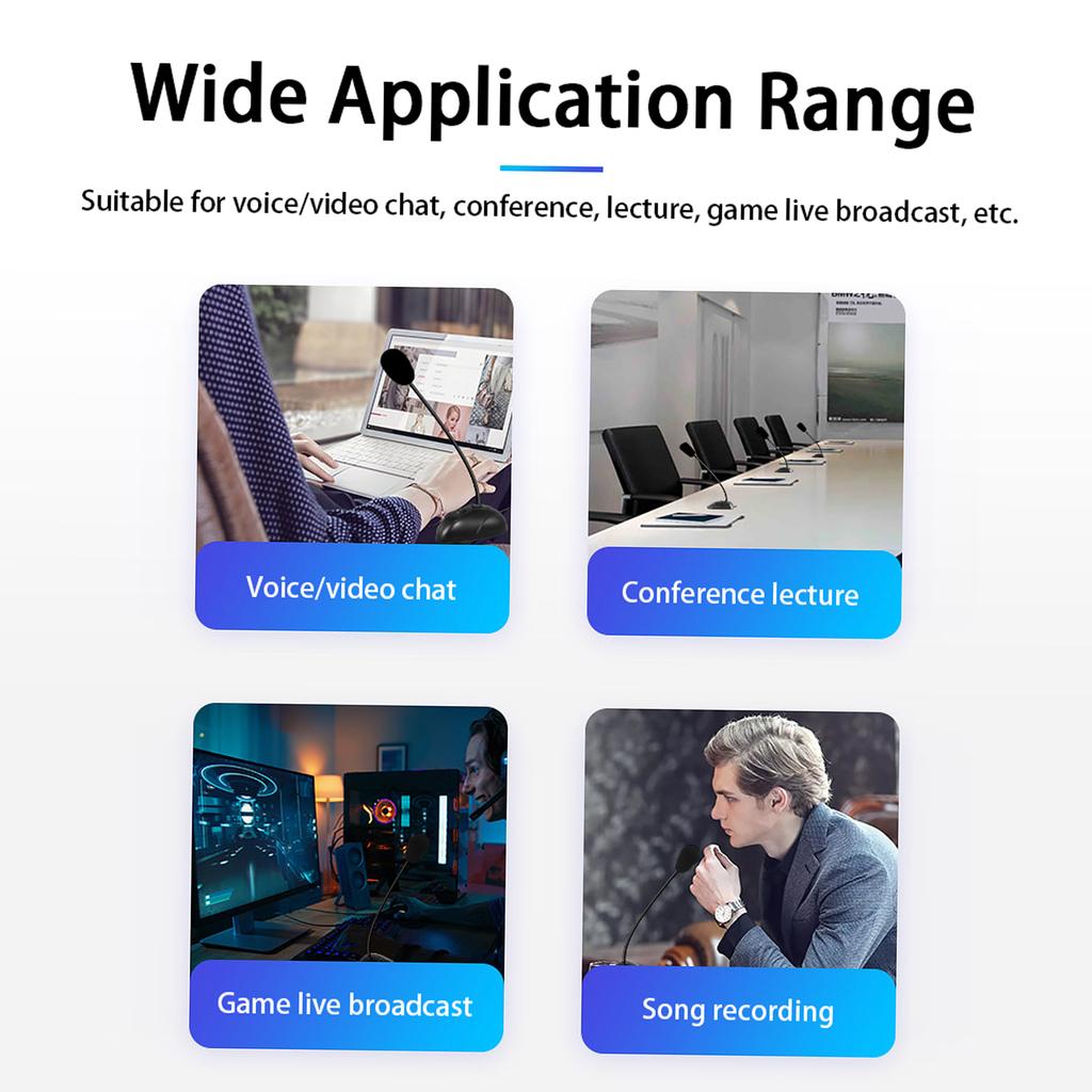 Computer Microphone Desktop Capacitive Microphone Wired Microphone 3.5mm Interface for Lecture Conference Voice Chat