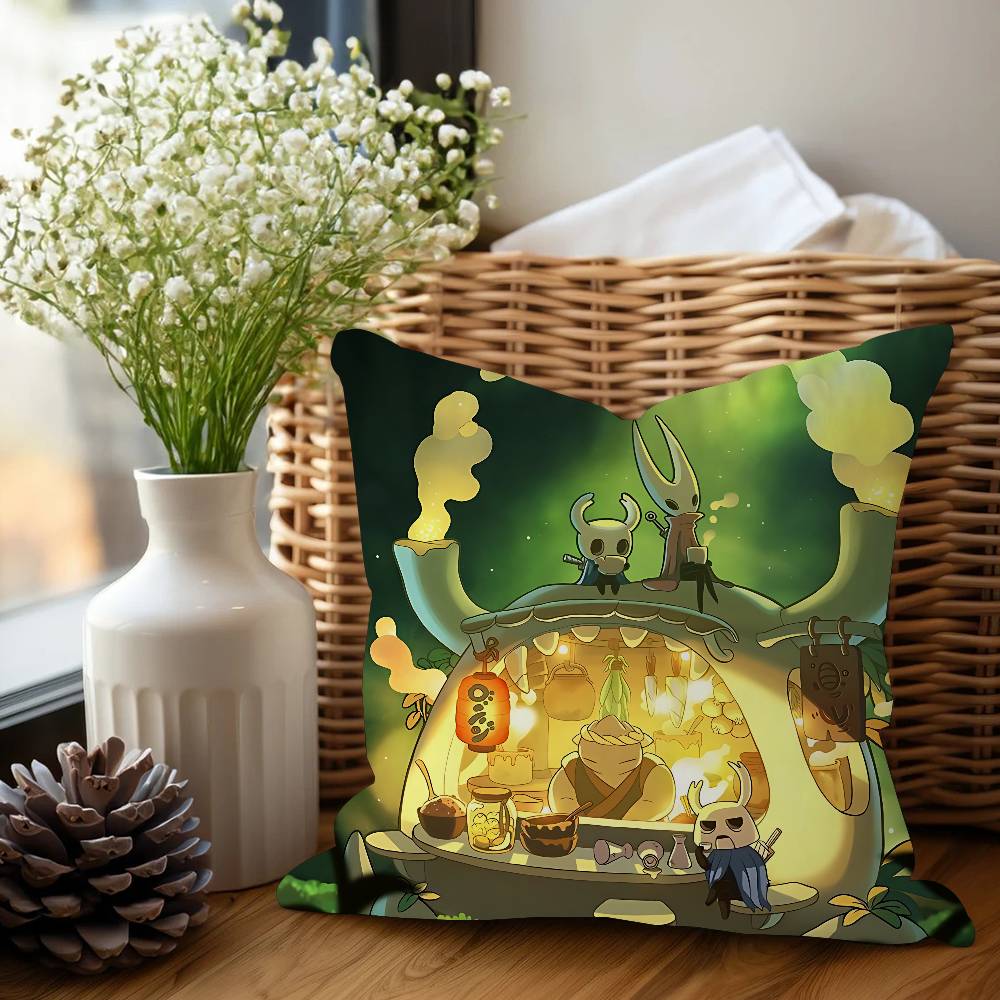 H-Hollow Knight Decorative Room Aesthetics Pillow Case Home Decor Bedroom Sofa Bed Couch Pillow Cover 45x45