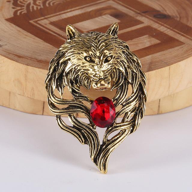 

Ретро властная брошь в виде головы волка для мужчин, пиджак, костюм, корсаж, булавка в виде животного, кулон двойного назначения