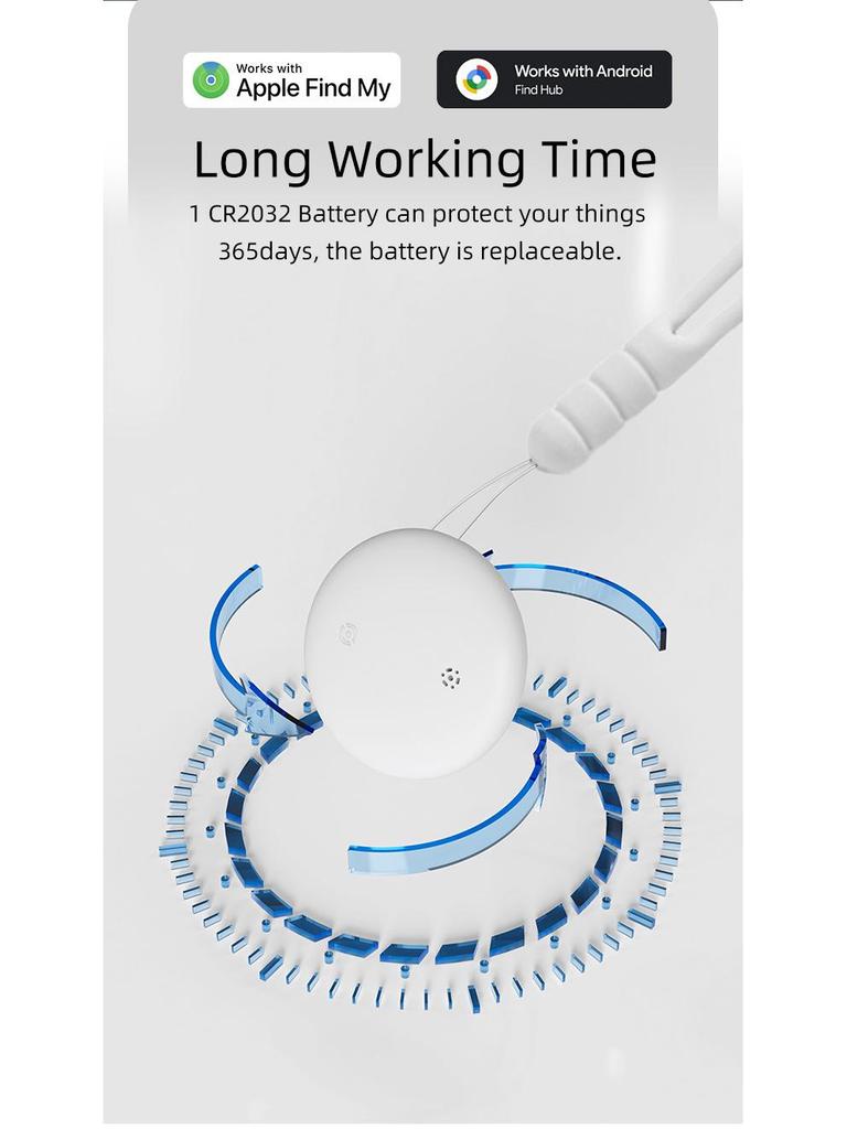 Dual-System Global Locator: Compatible with Apple AirTag & Android for Anti-Loss Tracking.