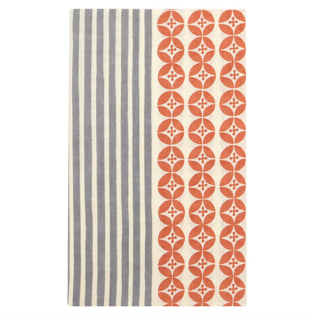 

Hamamonyo Tenugui Flowers and Stripes оранжевый