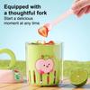 Dopamine Fruit Cup - Outdoor Portable Leak-Proof Yogurt Cup with Fork Double-Layer Food-Grade Plastic Drain Cup for Picnic