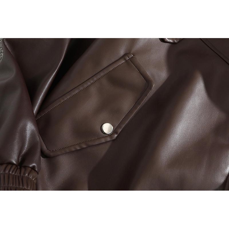 2025 Herren PU Leder Motorradjacke - Puffig, Weiche Lammnappa-Textur, Lässige Lockere Passform für Herbst und Winter