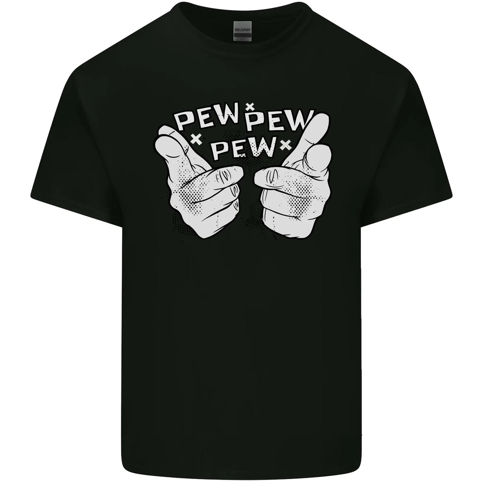 Pew Pew Pew Hands Funny Sci-Fi Lightsaber Kids T-Shirt Childrens M