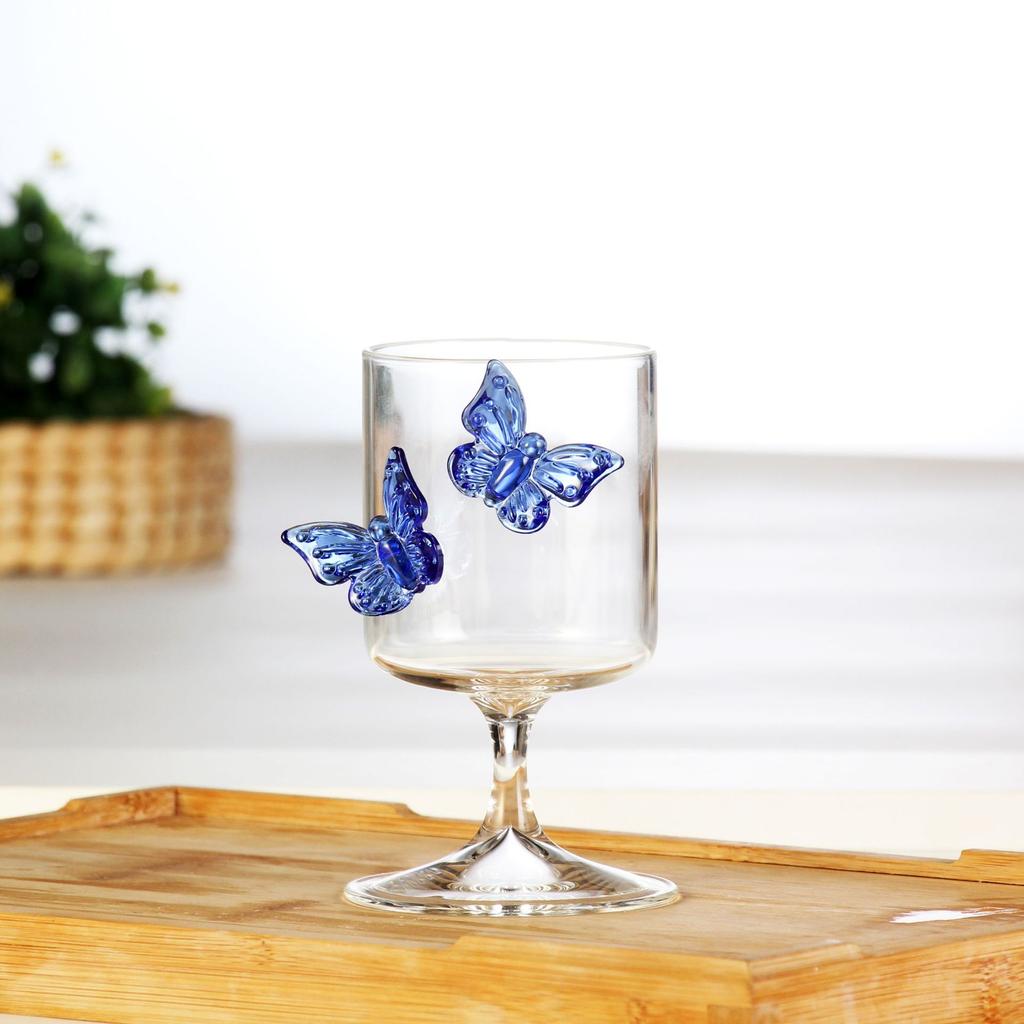 Fjärilscocktailglas Glas Vattenglas Rödvinspokal Ins-stil Högborosilikatglas Saftglas Värmetålig