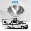 12 Inch Camper Round Sink 304 Stainless Steel Kitchen Bath Sink Hand Wash Basin with 40mm Sewer Outlet for Boat Caravan RV