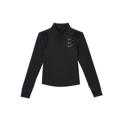 Logo Koşu Uzun Kollu Nefes Alabilir Slim Fit Tişört Kadın üstler Siyah FB7808-010