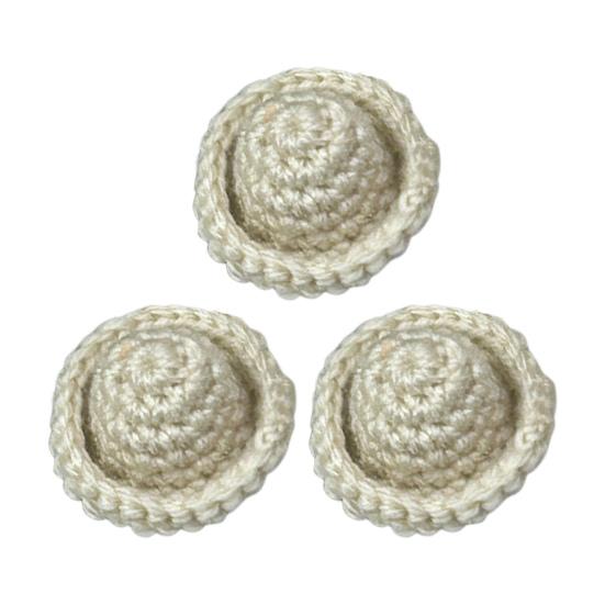 

3 шт. Мини-вязаные шапочки Ручной работы Миниатюрные шапочки Аксессуары для кукол Маленькие шапочки для DIY проектов Аксессуары для рукоделия Рождественское украшение бежевый