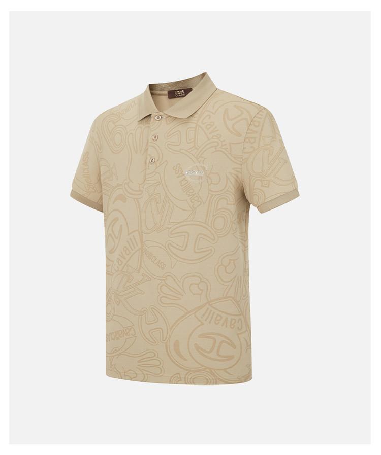 Men's Jacquard Letter Polo Shirt