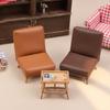 1 12 Scale Mini Dollhouse Furniture Single PU Leather Sofa Chair for DIY Home Project Scene Collection