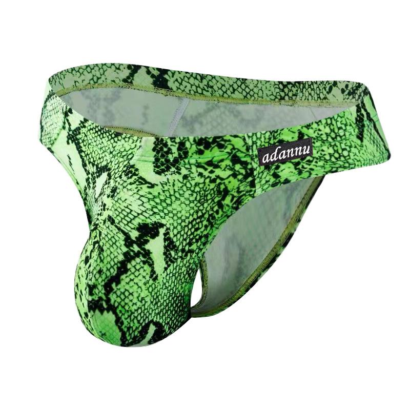 Men's Green Sexy Leopard Print Single Panties Men's 745