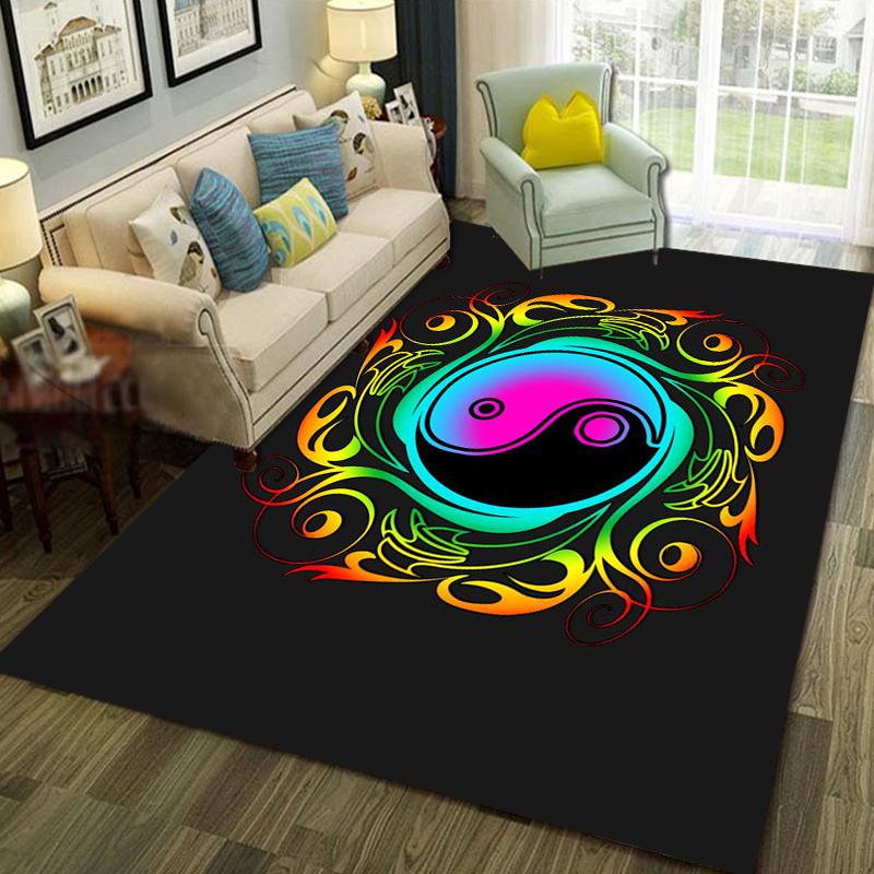 15 Size Tai Chi Bagua Yin Yang Pattern Rug Carpet for Living Room Bathroom Mat Creative Doormat Carpet for Bedroom Home Decor
