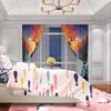 Elk At Sunset -2 Pieces - Printed Curtain, 100% Polyester, Suitable for Home Decor (rod Not Included)