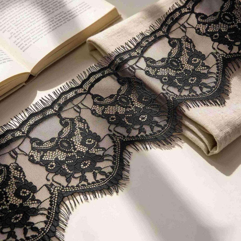 3 meters Eyelash Lace Fabric Floral Pattern Decorative Lace Edging New Floral Lace Trim Home Decor