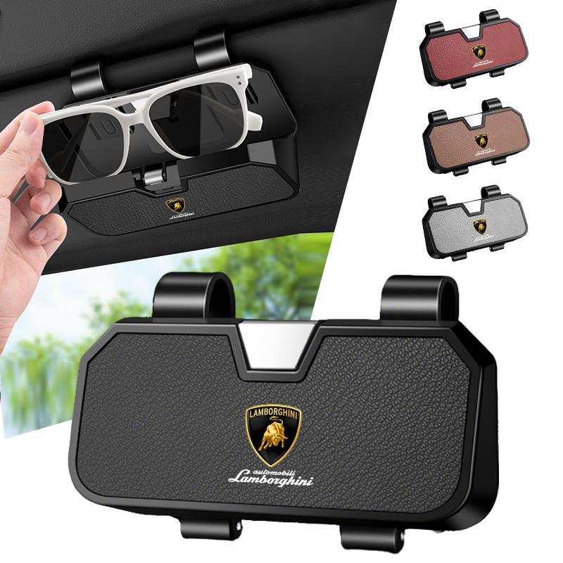 New Car Sun Visor Glasses Clip Pressing Switch Eyeglasses Holder Auto Headrest For Lamborghini Urus Huracan Aventador Premium