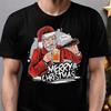 Funny Santa Claus Print Versatile T-Shirt Fashionable Comfortable Breathable Soft Casual Sports Short Sleeve Cotton T-shirt