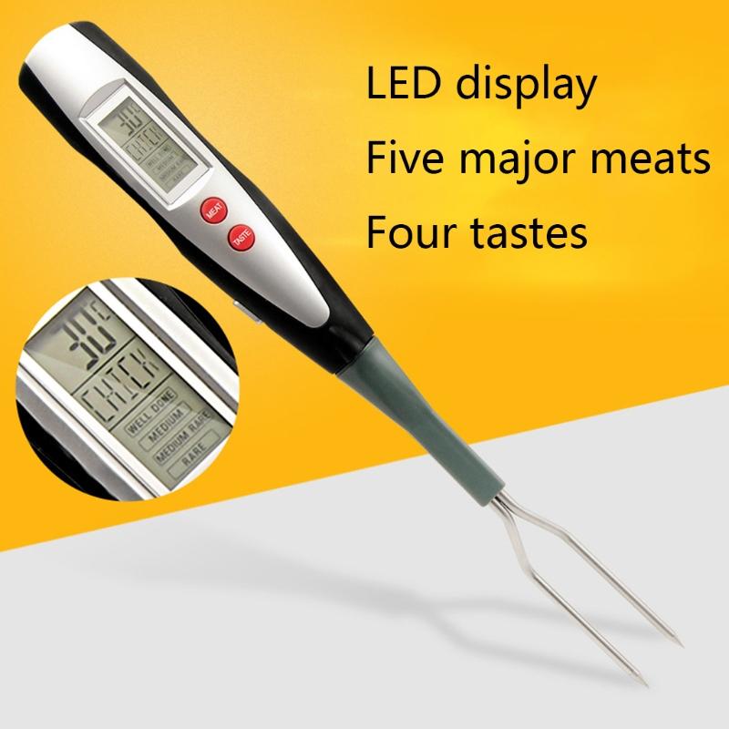 Digital Meat Thermometer Fork Grilling & Barbecue Fast Instant Read Electronic with Ready Alarm Quick Accurate