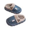 Winter waterproof cotton slippers boys fleece warm thick bottom non-slip indoor home parent-child cotton drag girls