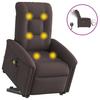 Electric Massage Recliner with Rising Function Dark Brown Fabric