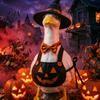 Fall Porch Ornament Halloween Mini Desk Goose Statue, Cute Small Figurine with Stable Base Statue Pumpkin Apron And Wizard Hat for Home Office