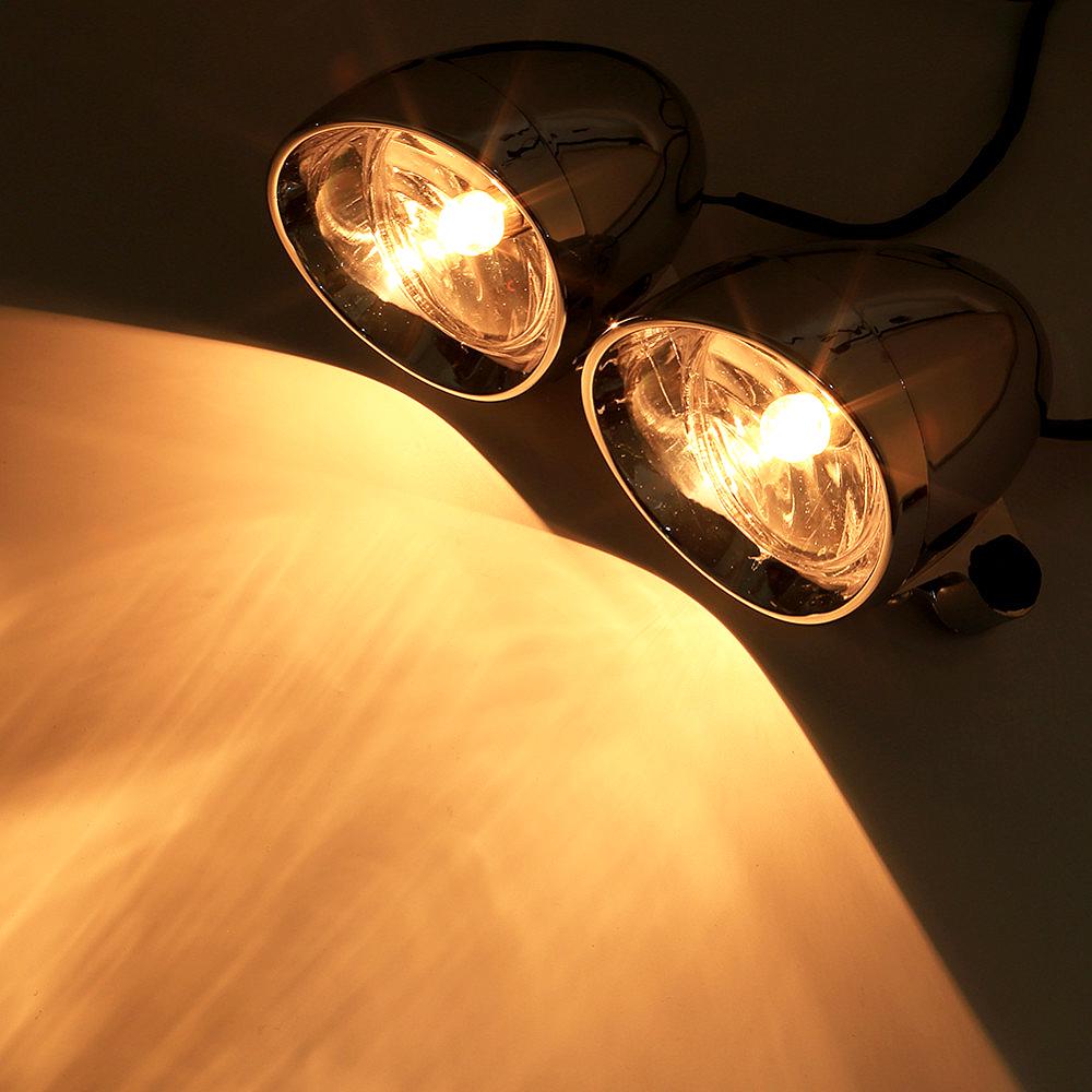 2pcs/set 10W Universal Motorcycle Headlights Motorbike Retro Fog Light Auxiliary Light for Motorcycles Yam Aha Kaw Asaki David Son