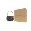 COACH Kleo Fabric Cow Leather Saddle Bag , Shoulder Bag Medium Women's Blue Taupe (Unisex) Shoulder Bags C8514 IMDEI