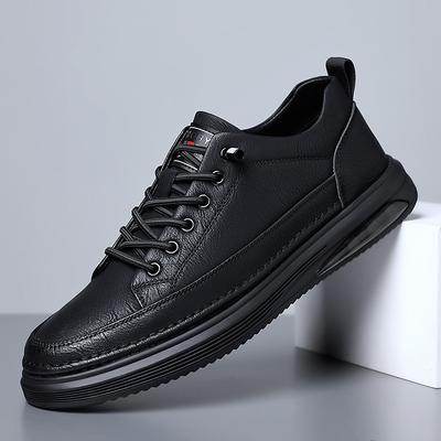 Men's Shoes 2026 New Solid Color Sneakers Spring Autumn Shoes for Men Fashion Leather Casual Shoes Male Black Designer Sneakers