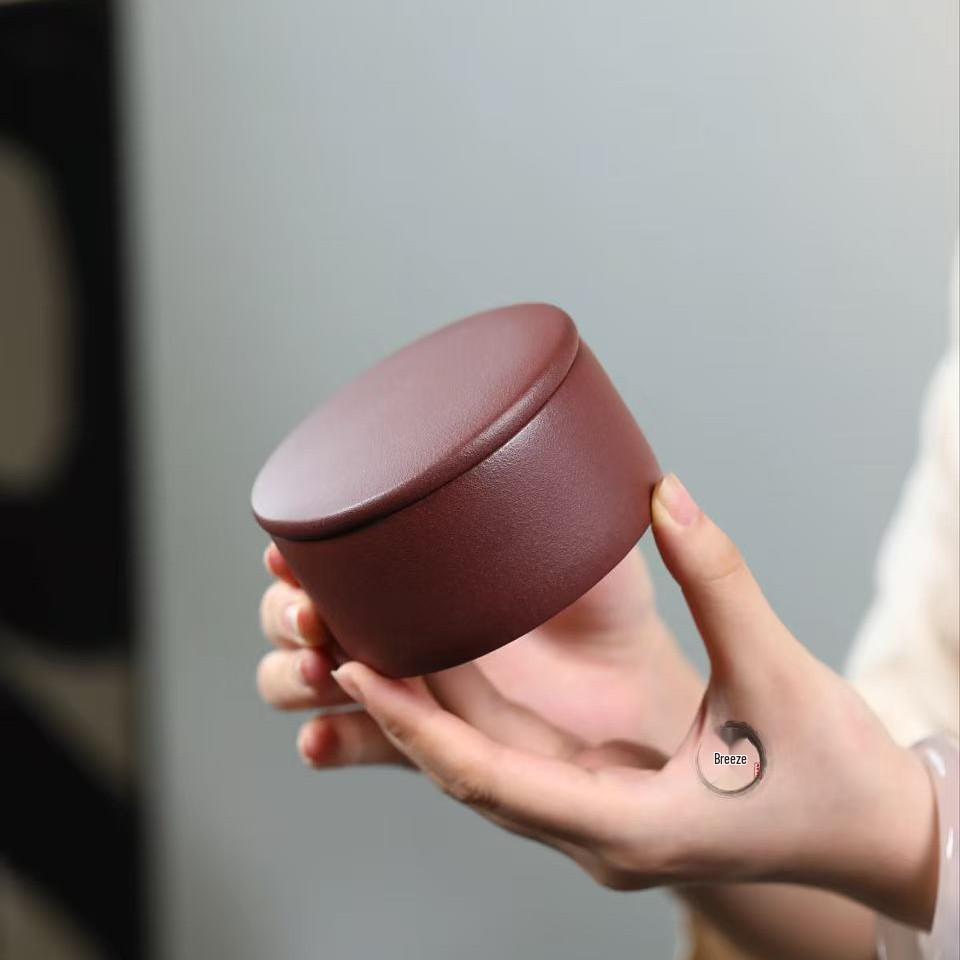 Yixing Zisha Small Cylinder Tea Caddy: Moisture-Proof Seal Jar for Pu-erh Tea Storage