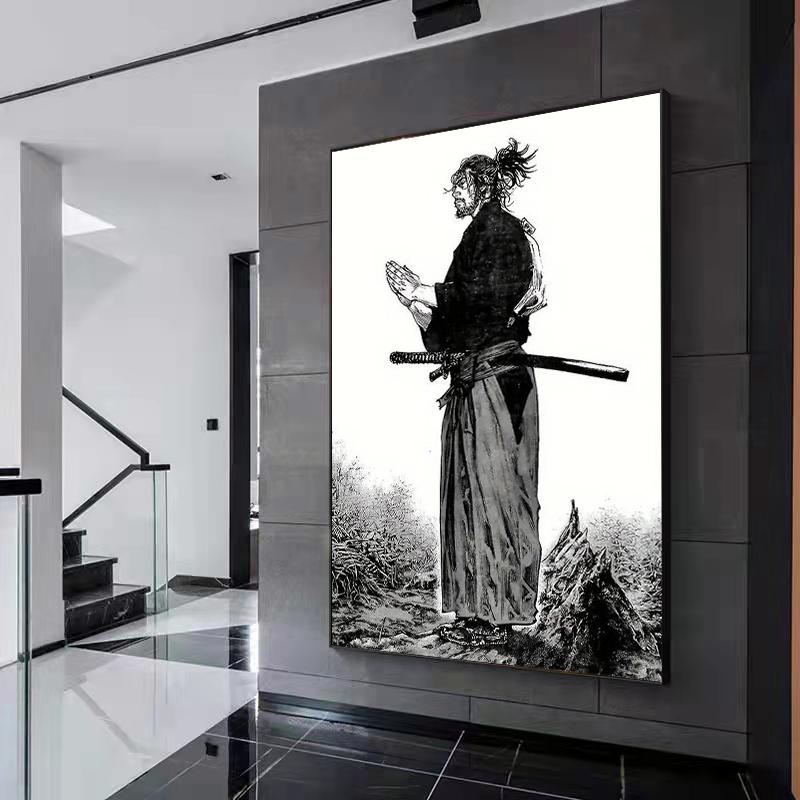 Samurai Anime Canvas Poster Printings Modern Figure Wall Art Painting Pictures for Bedroom Living Room Home Decoration Gift