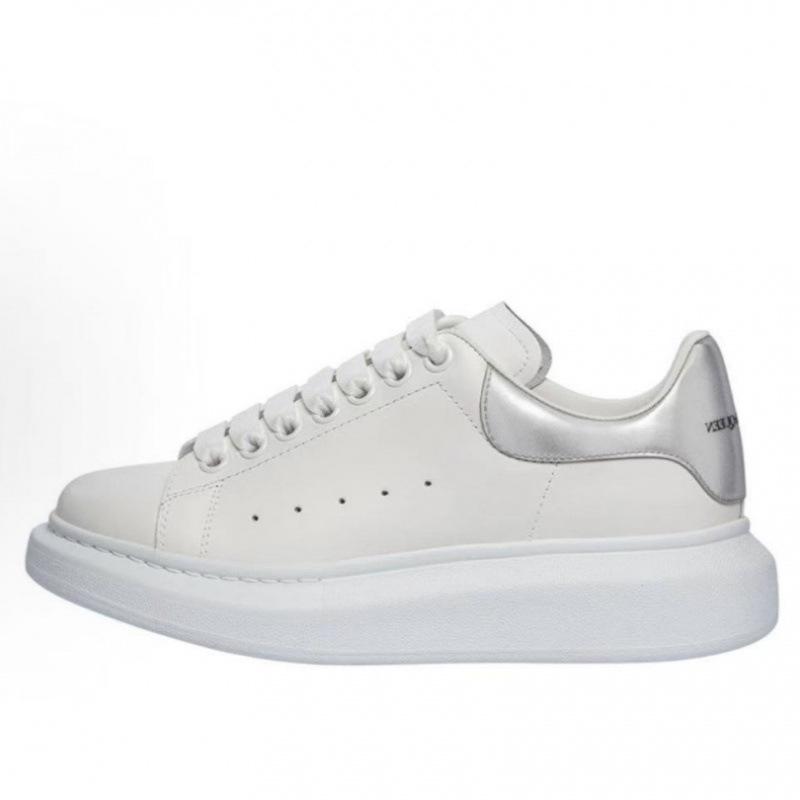 Original Mcqueen White Shoes Cowhide Versatile Board Shoes Men'S And Women'S Platform Muffin Shoes Increased By 5Cm