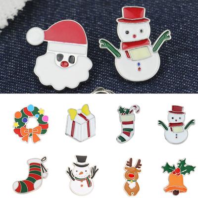1PC DIY Cute Animal Christmas Santa Brooch European and American Alloy Lapel Pin Oil Drip Brooch
