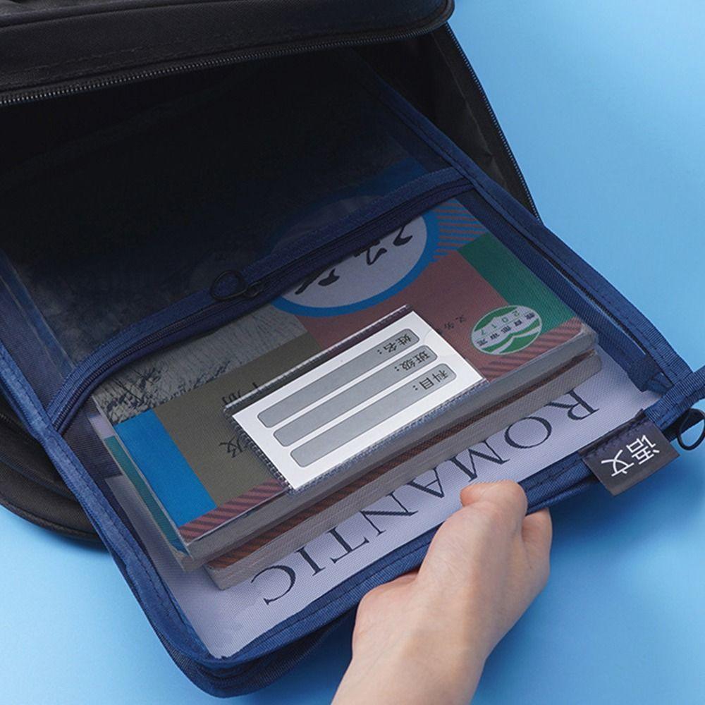 Mesh A4 File Folder L-shape Transparent Pouch Portable Test Paper Organizer  School Office