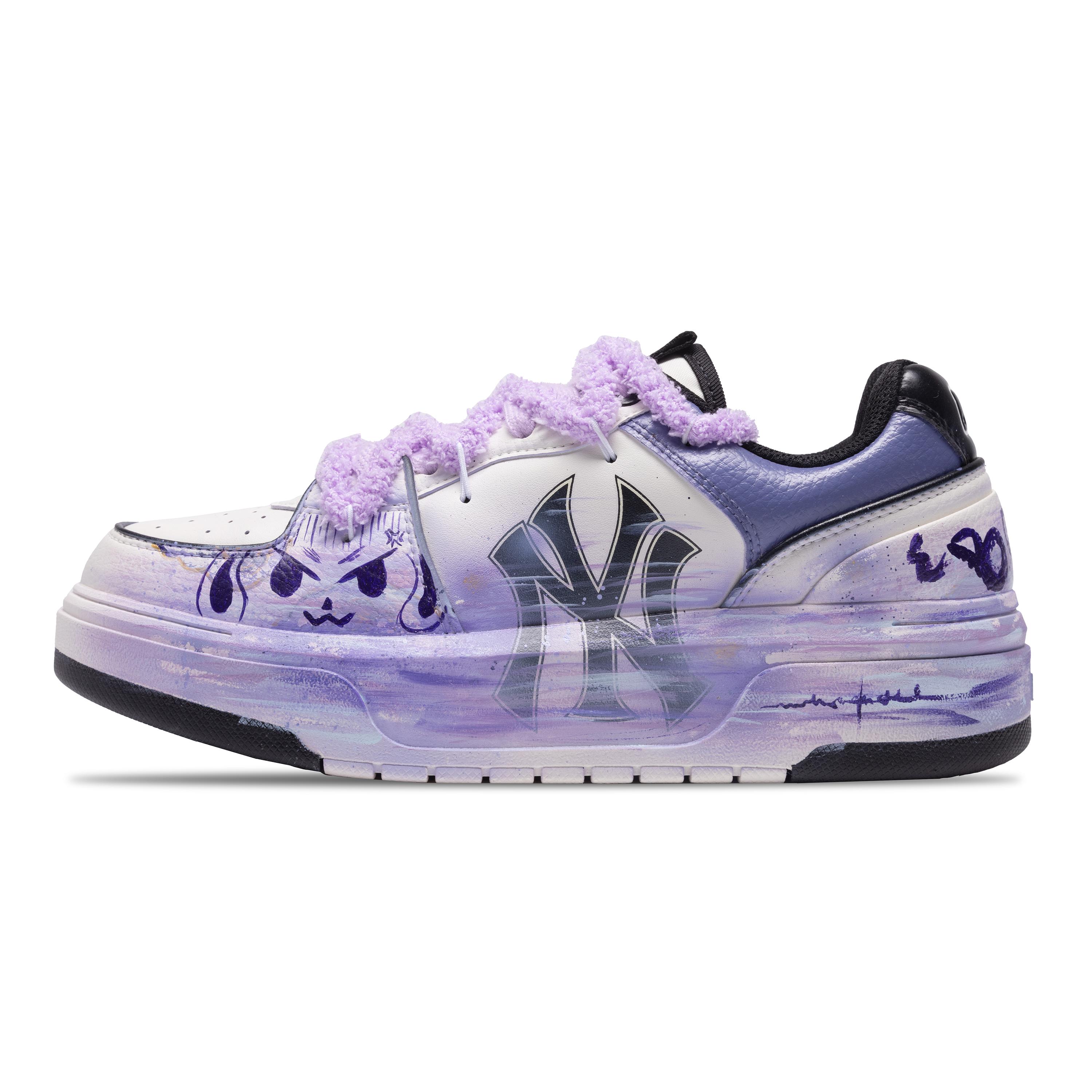 

MLB Chunky Liner Slip Resistant Waterproof Height Increasing Low top Skateboard Shoes Unisex Blue Purple 3ASXCA12N-50WHS(Team409-BO 37.5