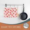 Pink Strawberry Dish Drying Rack Mat for Kitchen Counter,Cute Flowers Dish Drying Pad Absorbent Reversible Microfiber Protector for Coffee Bar Sink