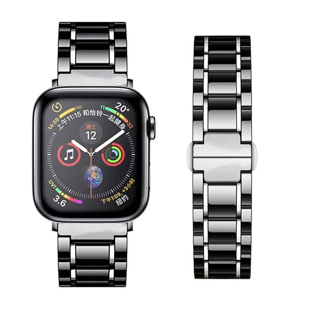 Ceramic Metal strap for Apple watch 45mm 44mm 41mm 42mm 46mm Replacement bracelet Wristband iwatch Ultra 10 9 8 7 6 5 4 SE band