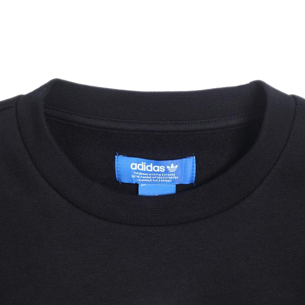 Adidas Originals Logo Print Crew Neck Long Sleeve Knit Top Men Tops Black BP8912