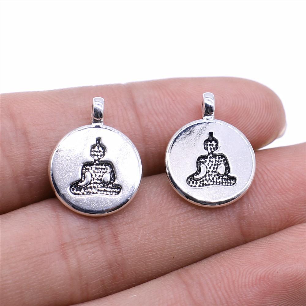 10pcs Charms Buddha Antique Silver Color Buddha Statue Pendant Charms Buddhism Buddha Charms For Jewelry Making