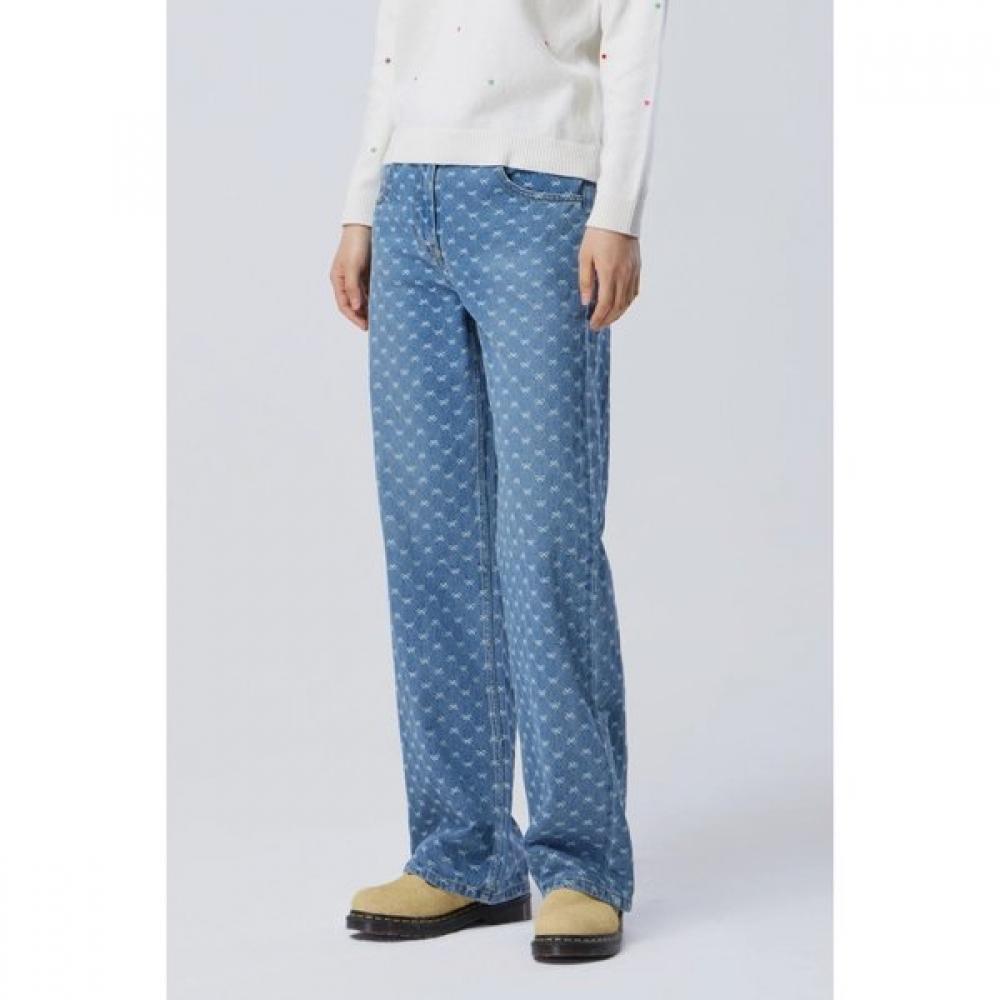 

Benetton Wide Denim Pants With Ribbon Badp02611 IN/42