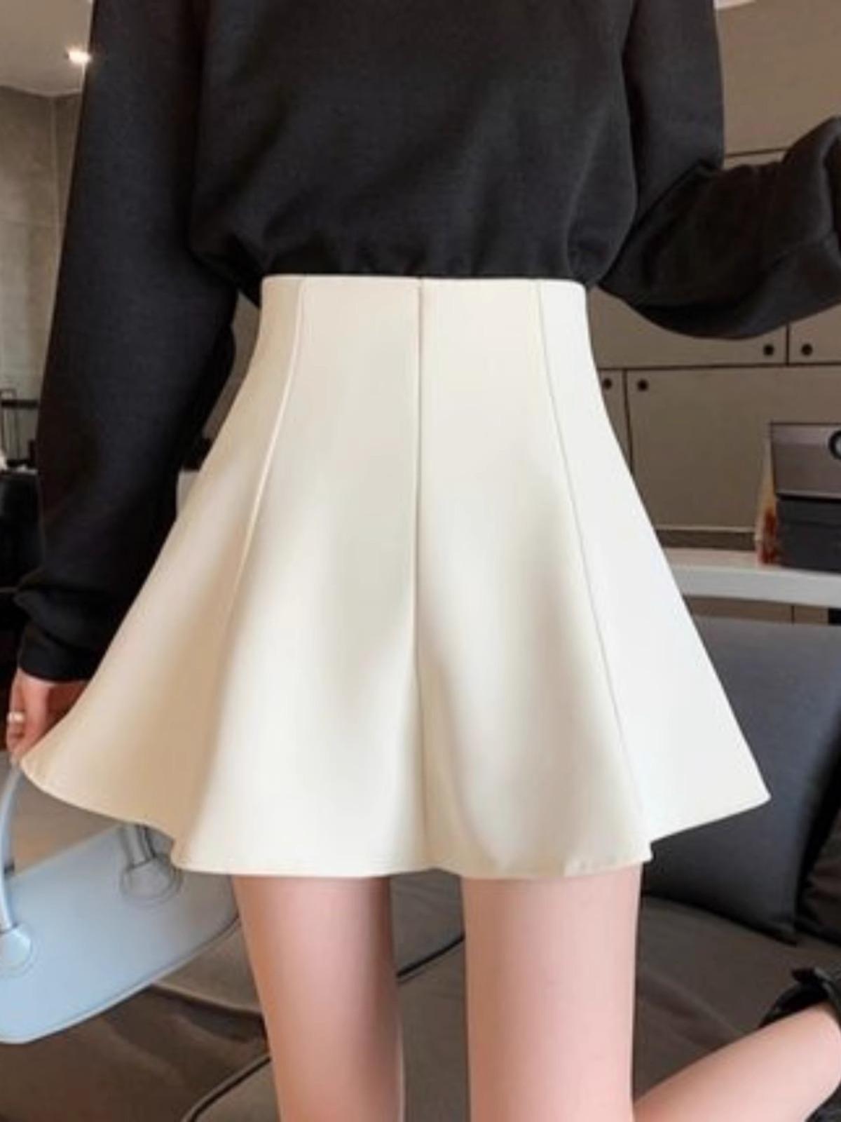 

Женская юбка миди А-силуэта с высокой талией, черная, 2025 – Новая летняя мода XS бежевый