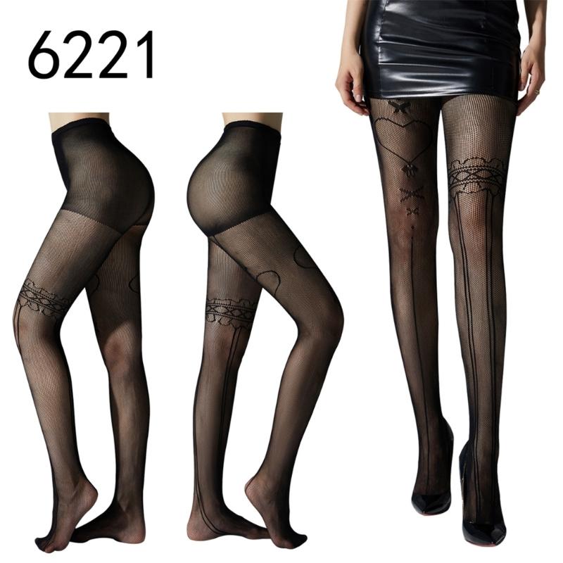 Women Lace Patterned Tights Fishnet Stockings Pantyhose Patterned Net Stockings Pantyhose for Raves Party Club Costumes