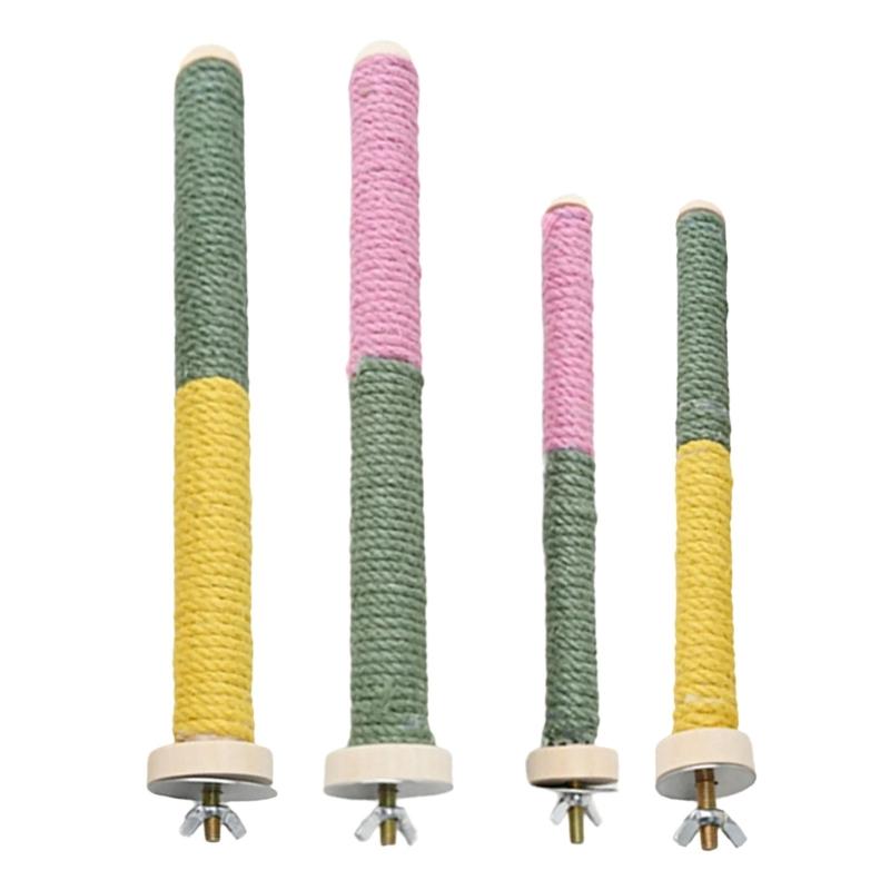 

Set of 4 Parrots Grinding Scratchers Perch Bird Stand Cage Toy Stick Rack Toy Grinding Perch Supplies