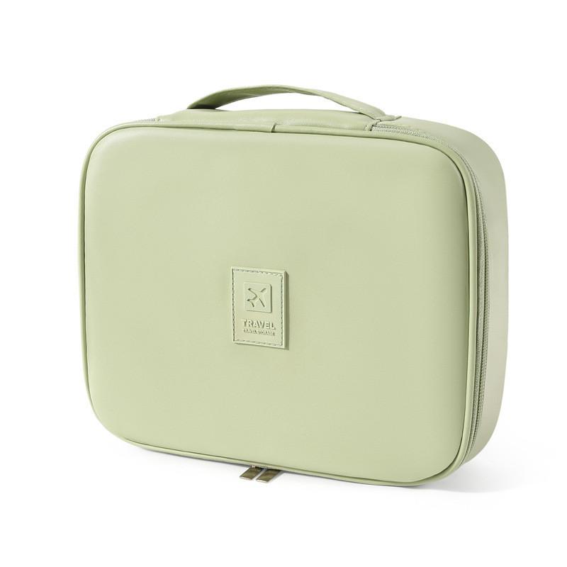 

Portable Pu Square Makeup Bag With Waterproof And Wearresistant Material For Travel And Home Use зелений