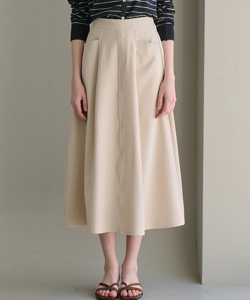 LUSIDA Air Flare Long Skirt_2 Colors