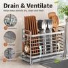 No-Drill Chopstick Holder Rack Stainless Steel Cutlery Rack  Kitchen Cutlery Organizer