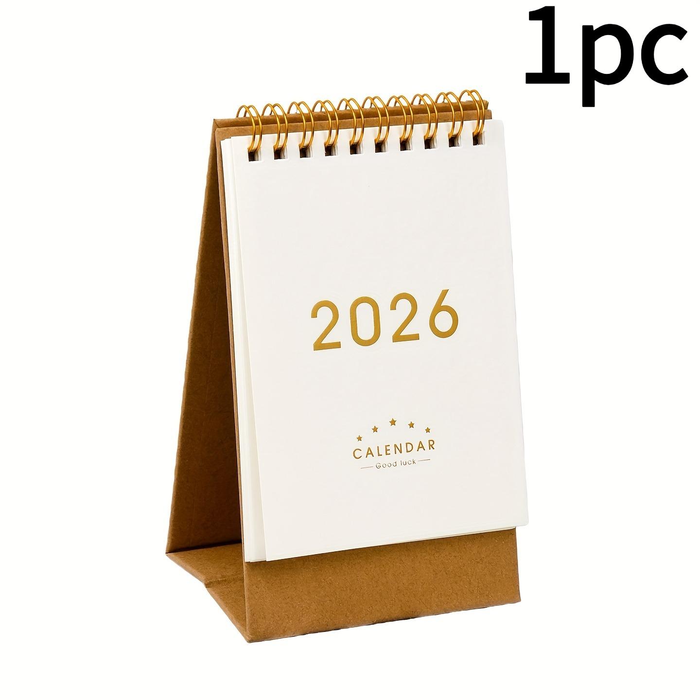 

1 шт. Настольный календарь-планировщик на 2025-2026 гг. в винтажном стиле - Месячная сетка и страницы с датами на китайском/английском языке, Годовой органайзер для дома