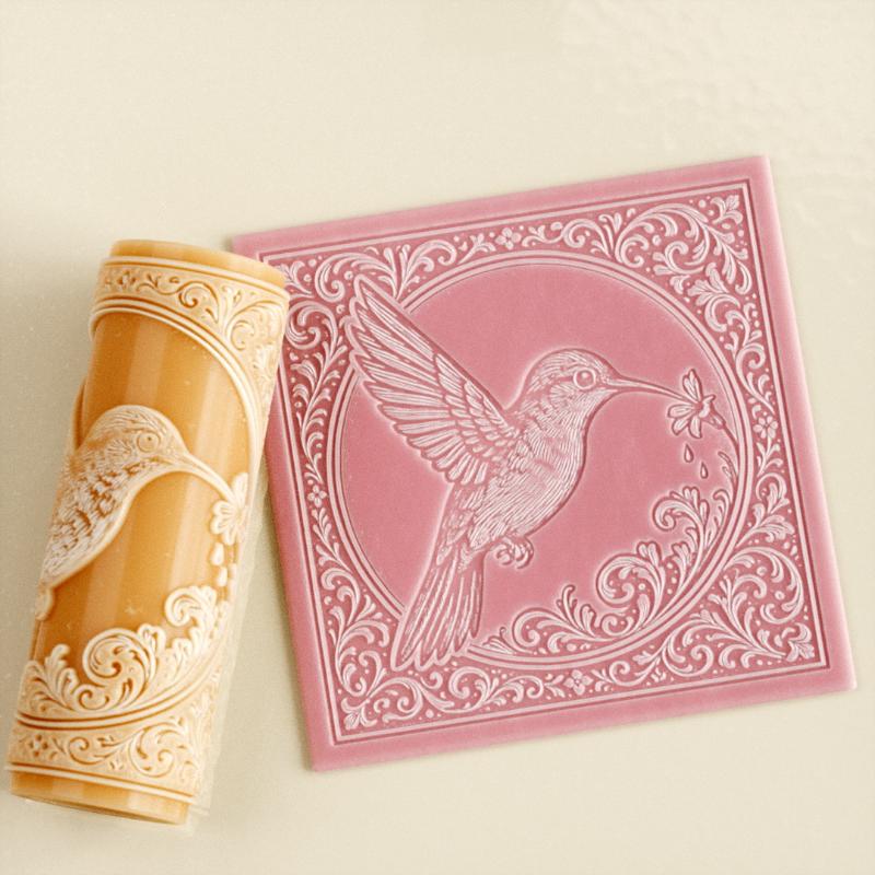 Flower Skull Clay Tile Roller Clay Texture Roller Ceramic Printing Polymer Textured Rolling Pins Pottery Diy Tools Handcrafts