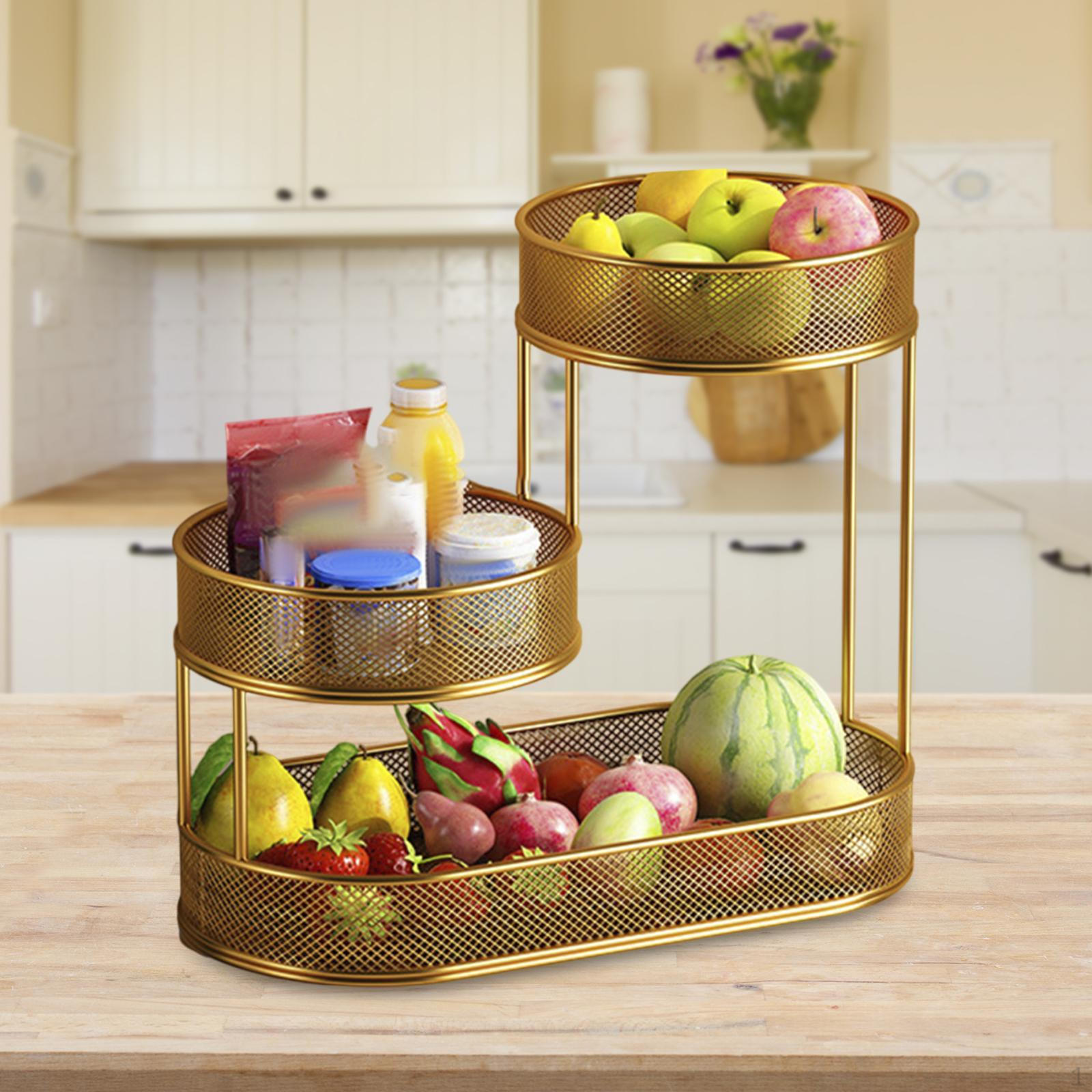 

3-х уровневая подставка для кексов и фруктов для организации закусок на домашних посиделках золотой